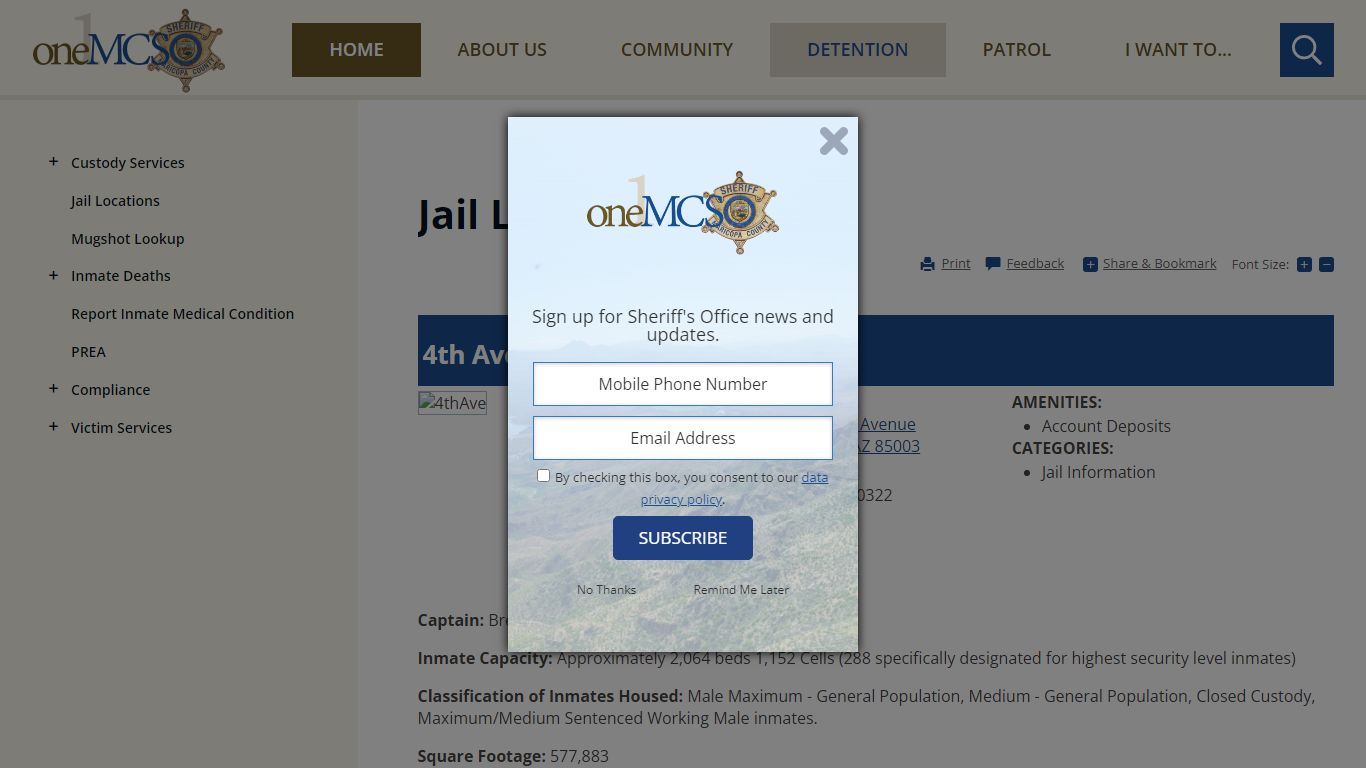 Jail Locations | Maricopa County Sheriff's Office